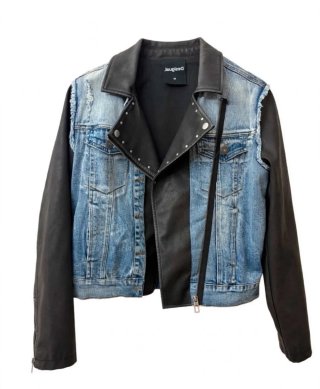 Cazadora Desigual Denim y Polipiel Talla M