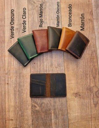 Cartera de piel artesanal personalizada para bolsi