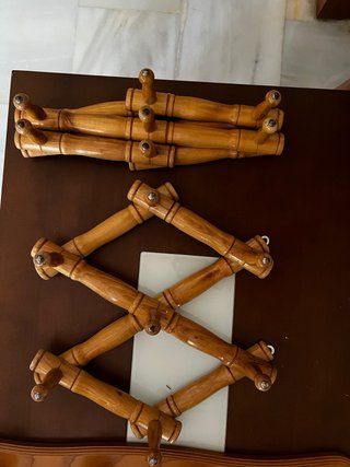 Set de 3 Percheros de Madera