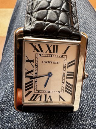 Reloj Cartier Plata y Negro