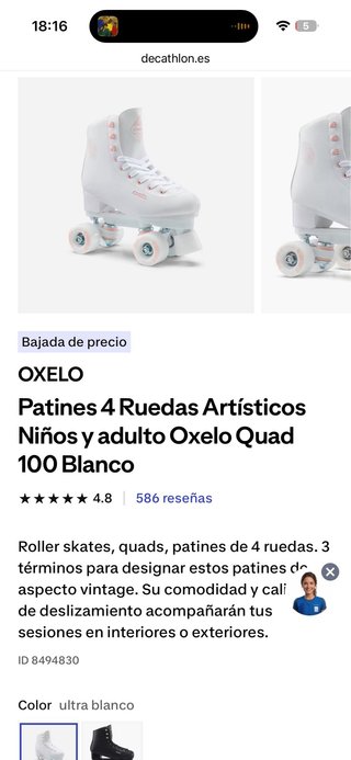 Patines Oxelo Quad 100 Blancos