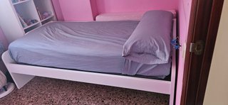 Cama nido ROS blanca con mesita y dod colchones