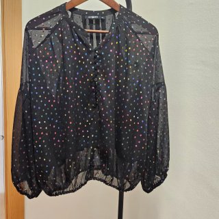 Blusa Desigual Negra con motivos Multicolor