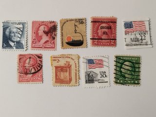 Lote 9 Sellos Postales Usados USA