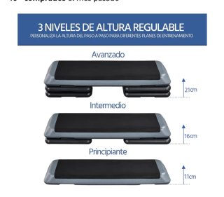 Step de Gimnasia con 3 Niveles de Altura