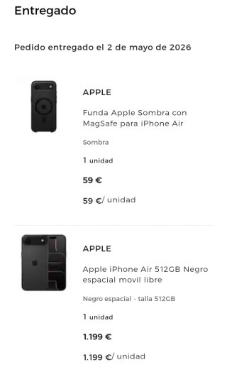 iPhone Air 512GB Negro + Funda Magsafe