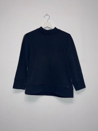 Tommy Hilfiger Sweatshirt Mock Neck Striped Preppy