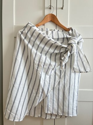 Falda Midi (50% lino) Zara Estilo Marinero