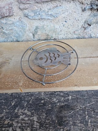 Portacandele in Metallo con Design di Pesce