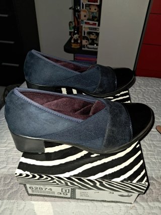 Zapatos Hualun Aote Talla 39 Azul Marino/Negro