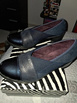 Zapatos Hualun Aote Talla 39 Azul Marino/Negro