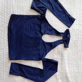 Top Halter con Mangas Azul Talla S