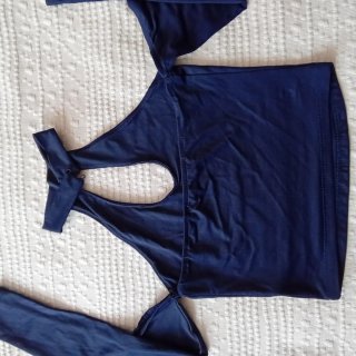 Top Halter con Mangas Azul Talla S