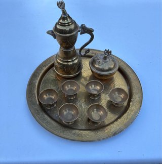 Juego de té árabe metálico