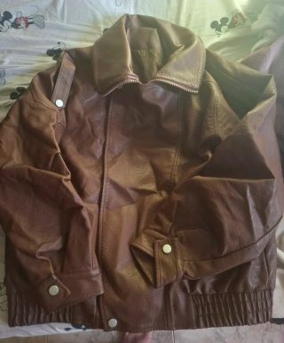 Chaqueta Biker Oversize Marrón