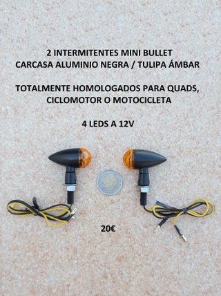 2 Intermitentes Mini Bullet metálicos nuevos