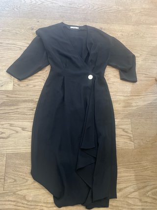 Vestido cruzado Mango negro t.38