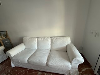 Sofá IKEA EKTORP 3 plazas/2 fundas (blanca y beige