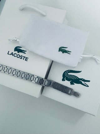 Pulsera Lacoste Plata y Verde