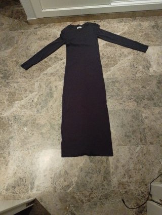Vestido largo de canalé ajustado Mujer Mango