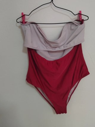 Trikini SHEIN Talla 3XL - Rojo y Beige