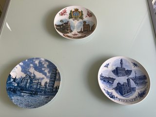 3 Piatti Souvenir Ceramica Firenze Pisa S.Marino
