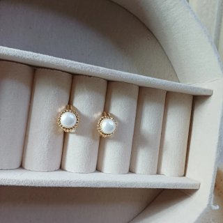 Pendientes Aro Pequeño Perlas Chapado Oro 18