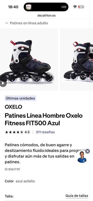 Patines Oxelo Fit 5 Man/Fit500 Negro/Naranja