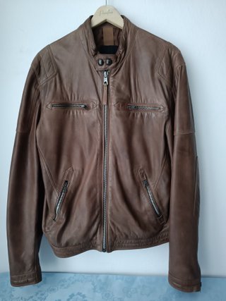 Cazadora chico cuero auténtico T-L