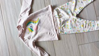 Completo bimba unicorno rosa  taglia  9/12