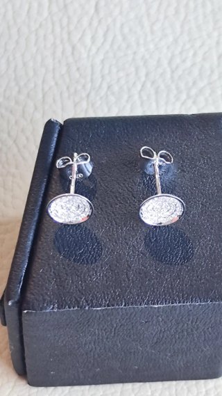 Pendientes Oro Blanco y Brillantes Mujer