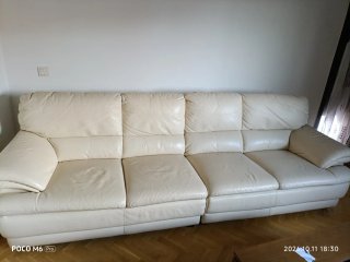 Sofá de piel Natuzzi Beige 280cm
