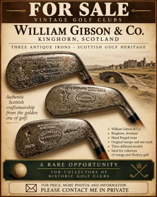 Set 3 Ferri Hickory da Golf William Gibson & Co.