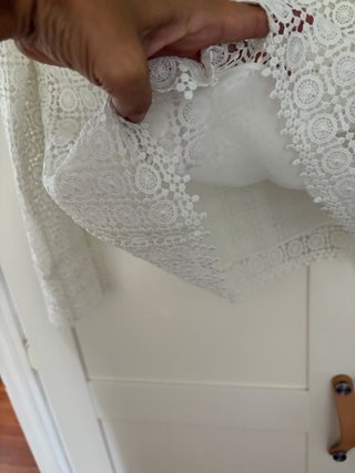 Top de ganchillo blanco