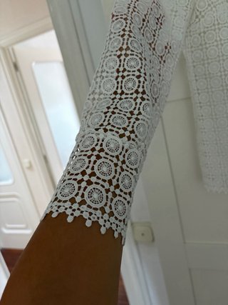 Top de ganchillo blanco