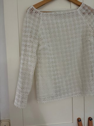 Top de ganchillo blanco