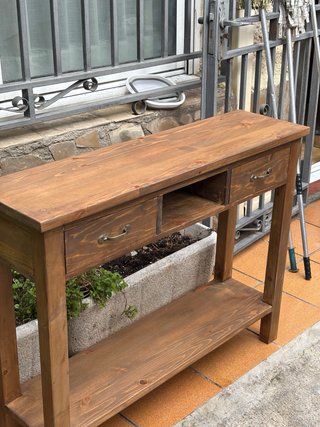 Mesa consola de madera rústica