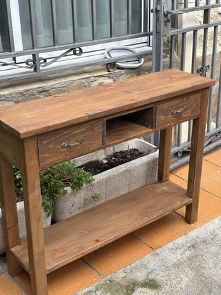 Mesa consola de madera rústica