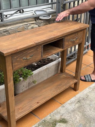 Mesa consola de madera rústica