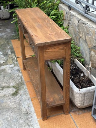 Mesa consola de madera rústica