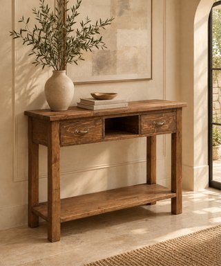 Mesa consola de madera rústica
