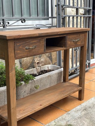 Mesa consola de madera rústica