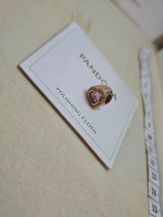 Charm rosa Corazón Pandora plata