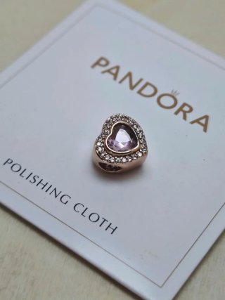 Charm rosa Corazón Pandora plata