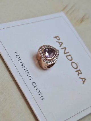 Charm rosa Corazón Pandora plata