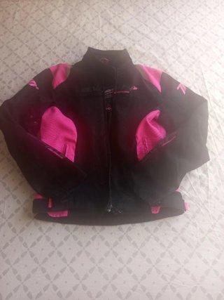 Chaqueta Moto Verano Negra y Rosa