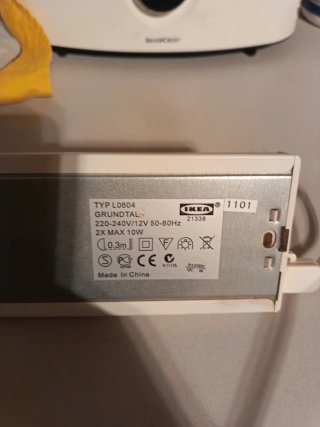 Barra sottopensile con 2 faretti
