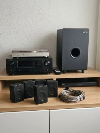 Denon Receptor, Tocadiscos, Subwoofer Infinity