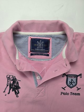 Valecuatro Vintage Pink Polo Shirt Long Sleeve Emb