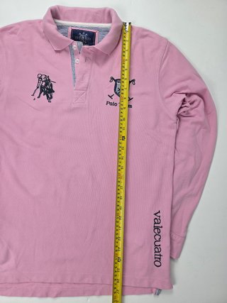 Valecuatro Vintage Pink Polo Shirt Long Sleeve Emb